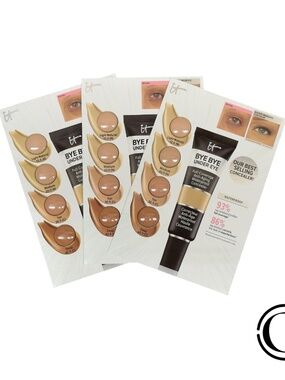 LOT OF 3 It Cosmetics Bye Bye Under Eye Concealing Pot ~ 3 shades -SAMPLE PACKET